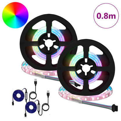 Striscia LED 2 pcs Nero e trasparente 400 mm Rame e plastica
