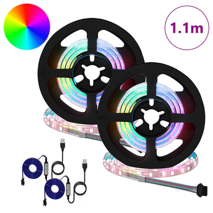 Striscia LED 2 pcs Nero e trasparente 550 mm Rame e plastica
