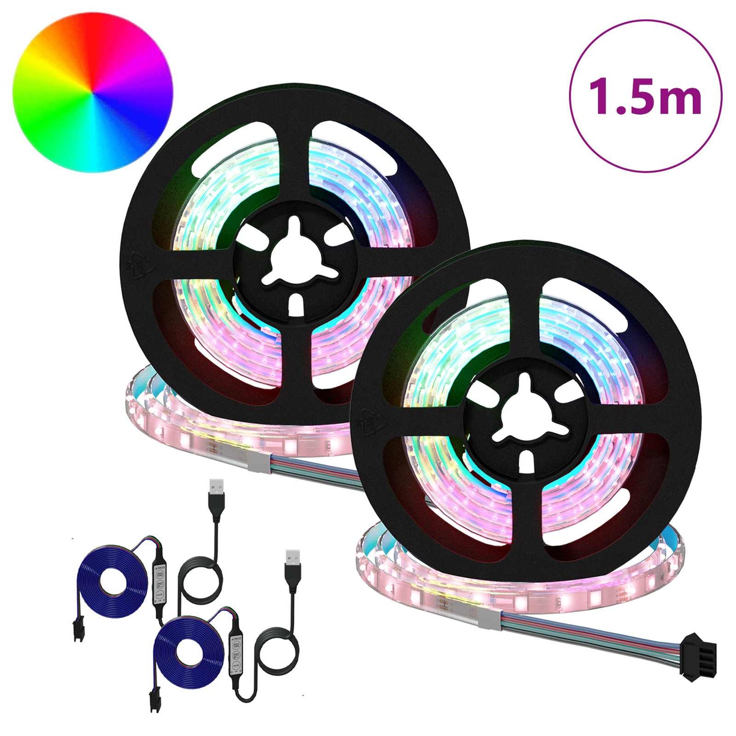 Striscia LED 2 pcs Nero e trasparente 750 mm Rame e plastica