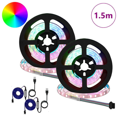 Striscia LED 2 pcs Nero e trasparente 750 mm Rame e plastica