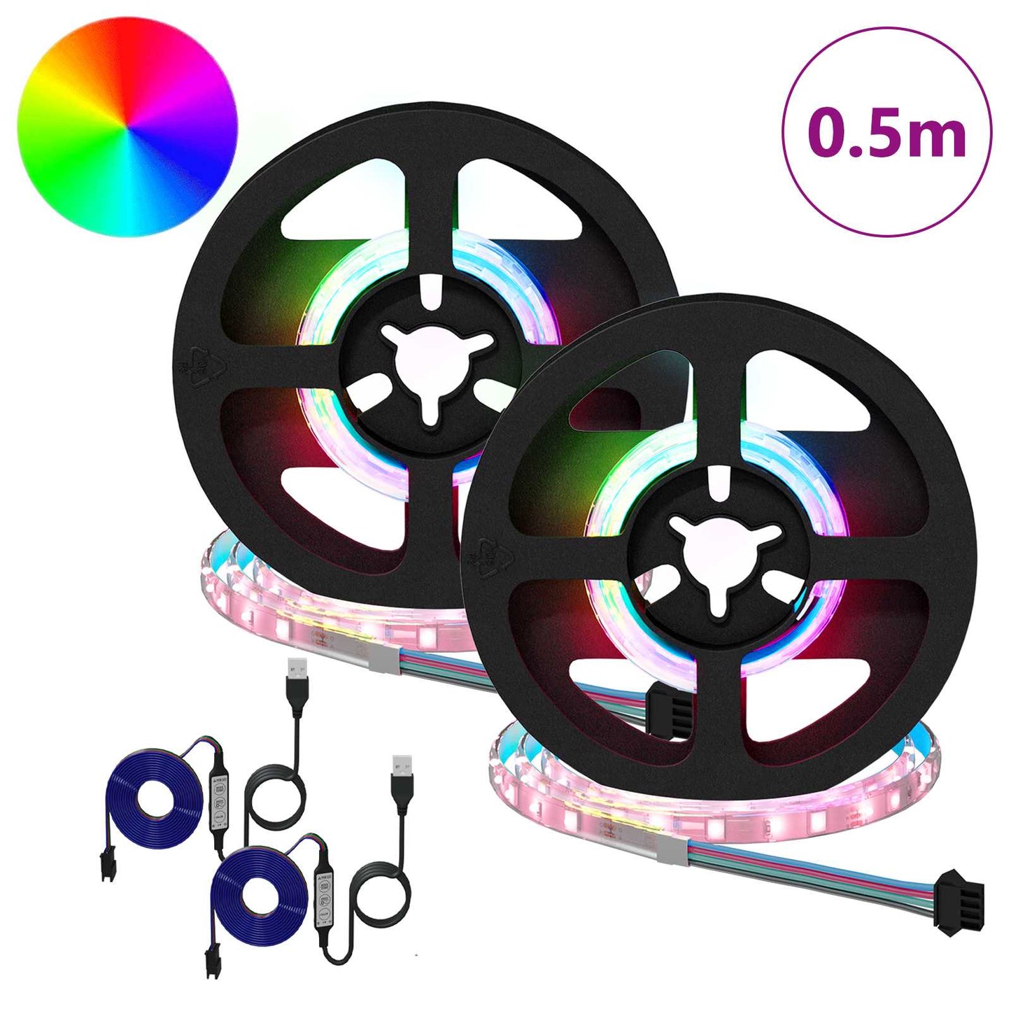 Striscia LED 2 pcs Nero e trasparente 250 mm Rame e plastica
