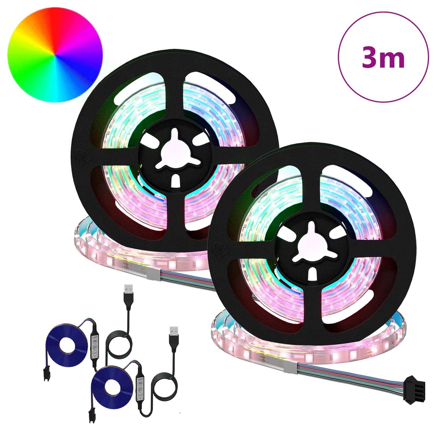 Striscia LED 2 pcs Nero e trasparente 750 mm Rame e plastica