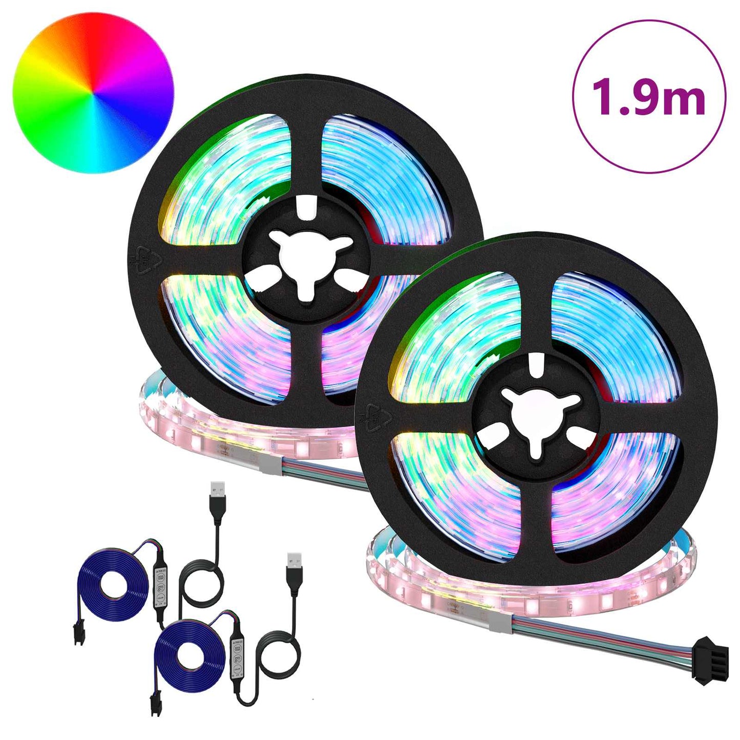 Striscia LED 2 pcs Nero e trasparente 950 mm Rame e plastica