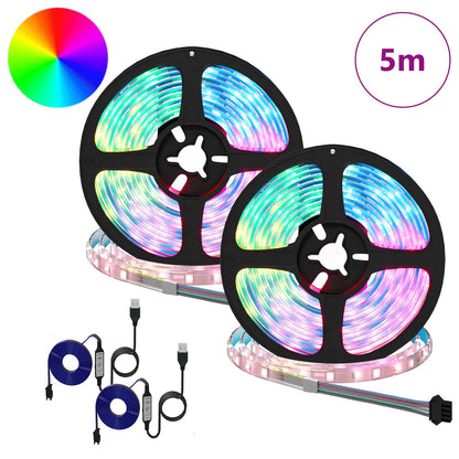 Striscia LED 2 pcs Nero e trasparente 2500 mm Rame e plastica