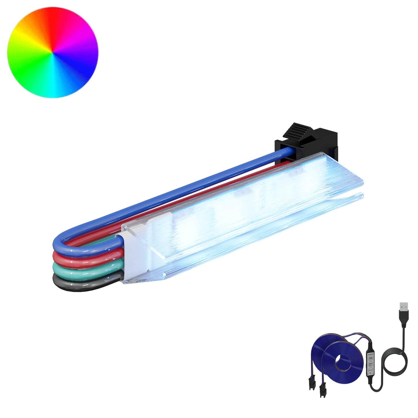 Striscia LED 2 pcs Nero e Multicolore 1745 mm Rame e plastica