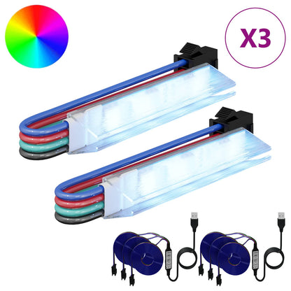 Striscia LED 2 pcs Nero e Multicolore 1745 mm Rame e plastica