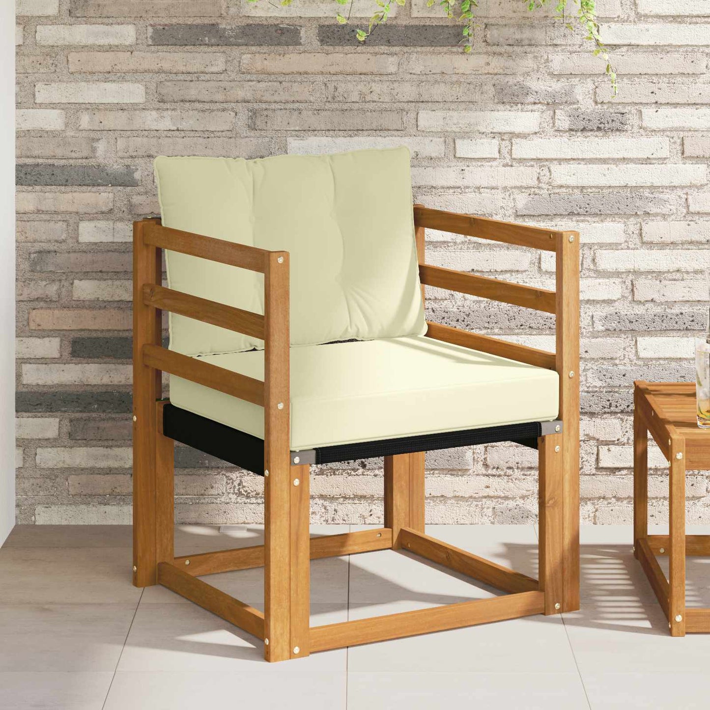 Set di divani da esterno Legno di Acacia Massello e Textilene