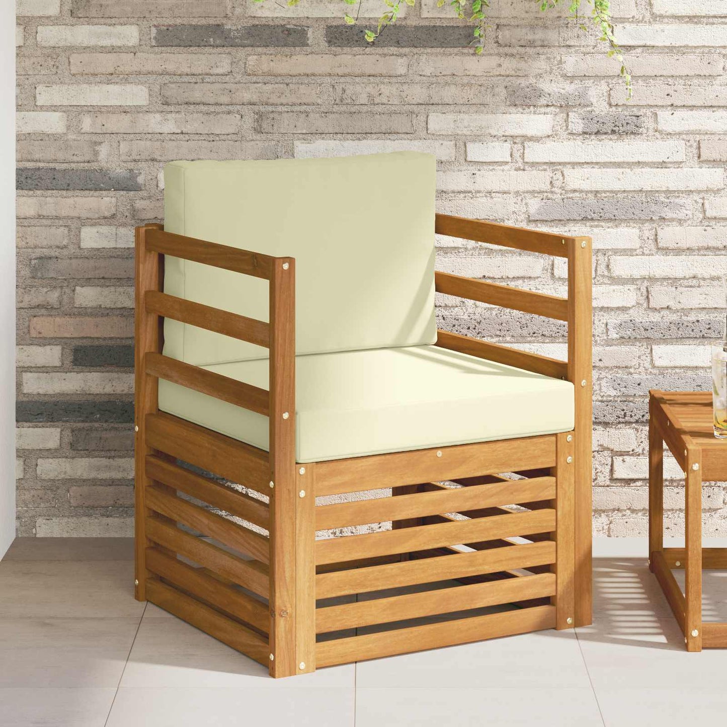 Set di divani da esterno con cuscino Naturale 67 x 63 x 73 cm