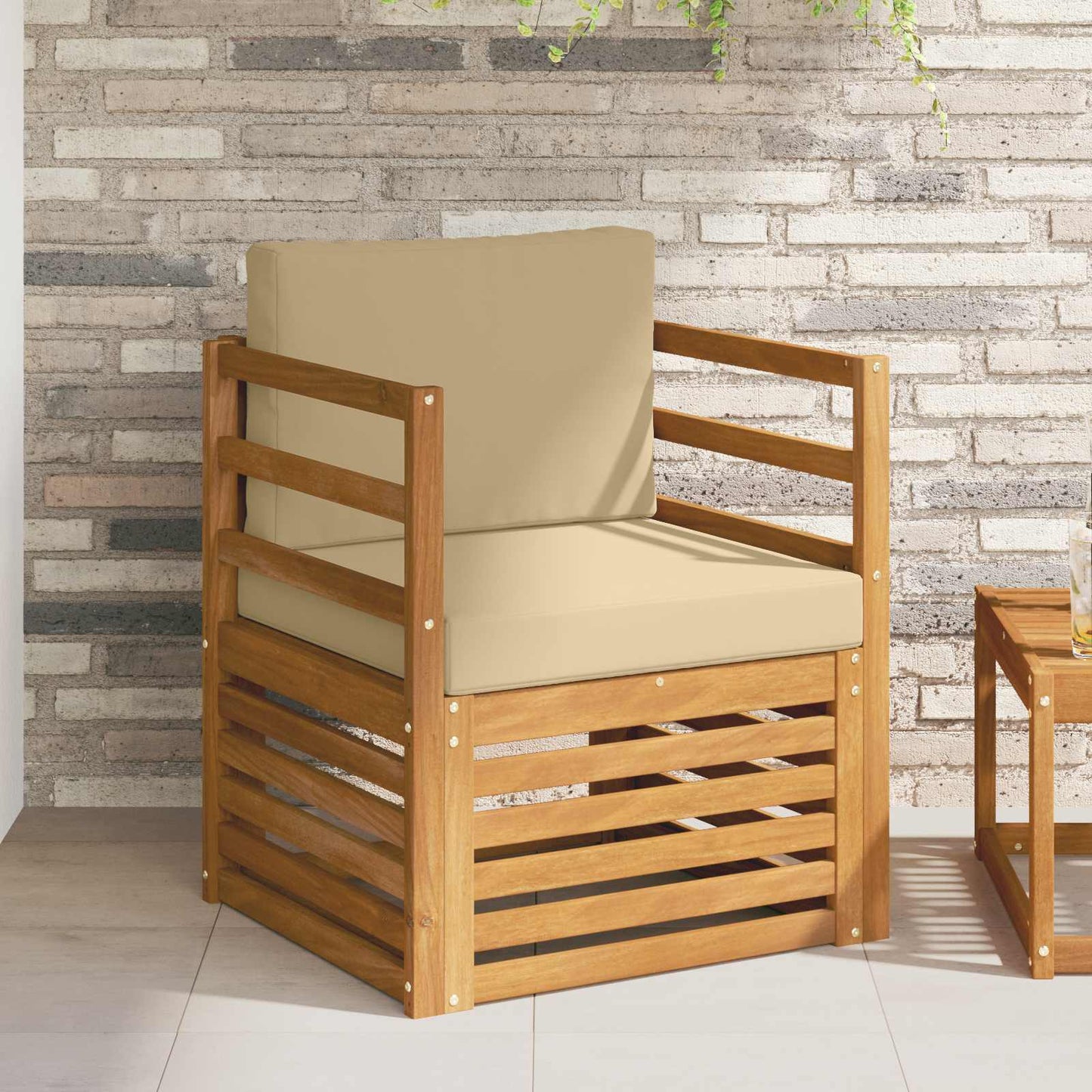 Set di divani da esterno con cuscino Naturale 67 x 63 x 73 cm