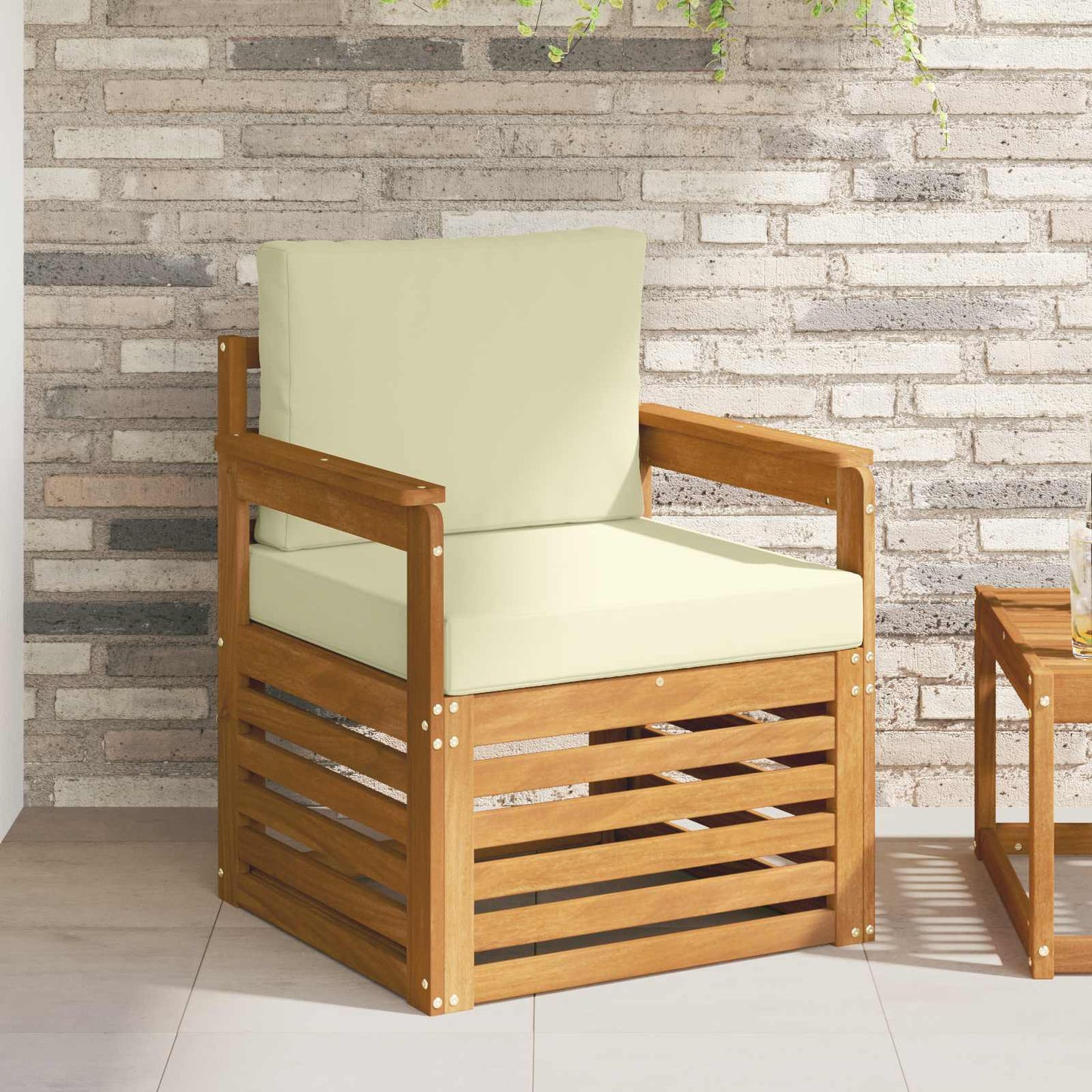 Set di divani da esterno con cuscino Naturale 71 x 63 x 73 cm