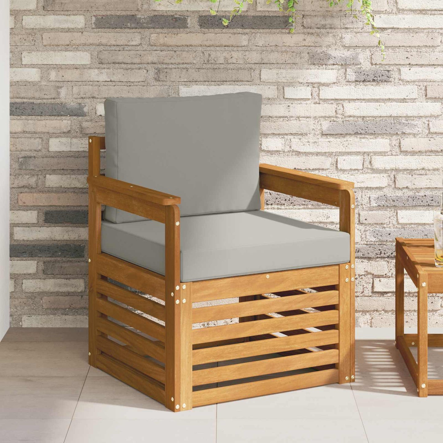 Set di divani da esterno con cuscino Naturale 71 x 63 x 73 cm
