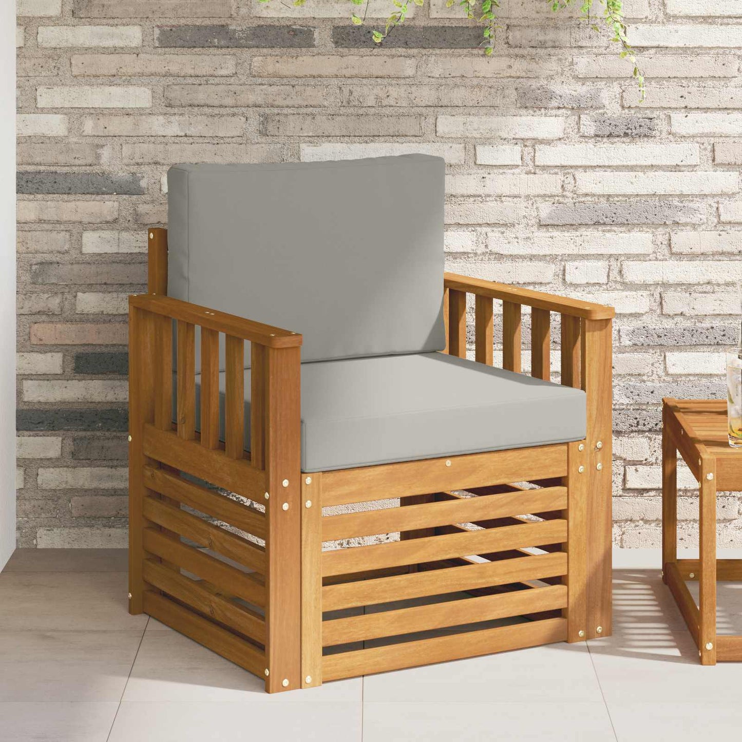 Set di divani da esterno con cuscino Naturale 71 x 63 x 73 cm