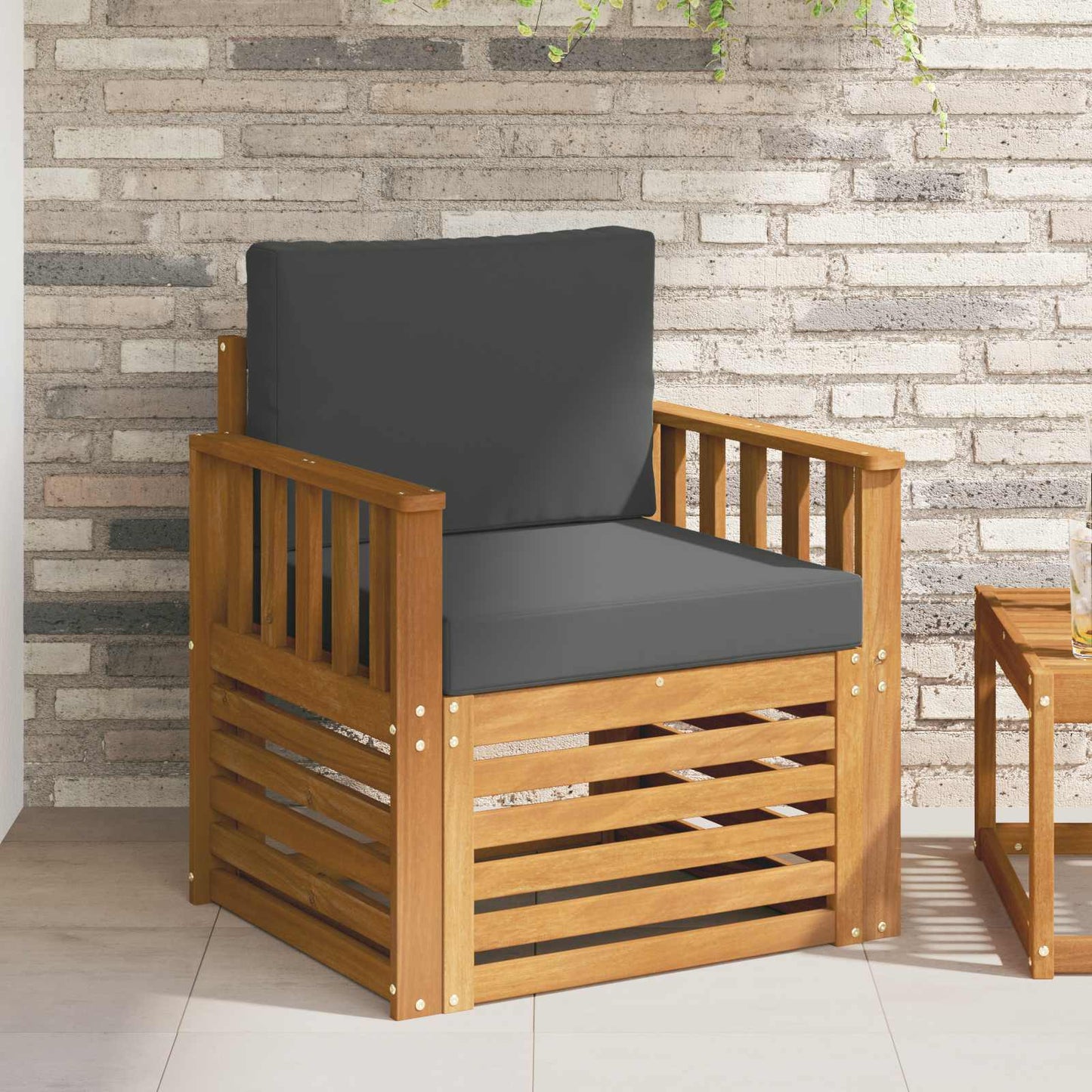 Set di divani da esterno con cuscino Naturale 71 x 63 x 73 cm