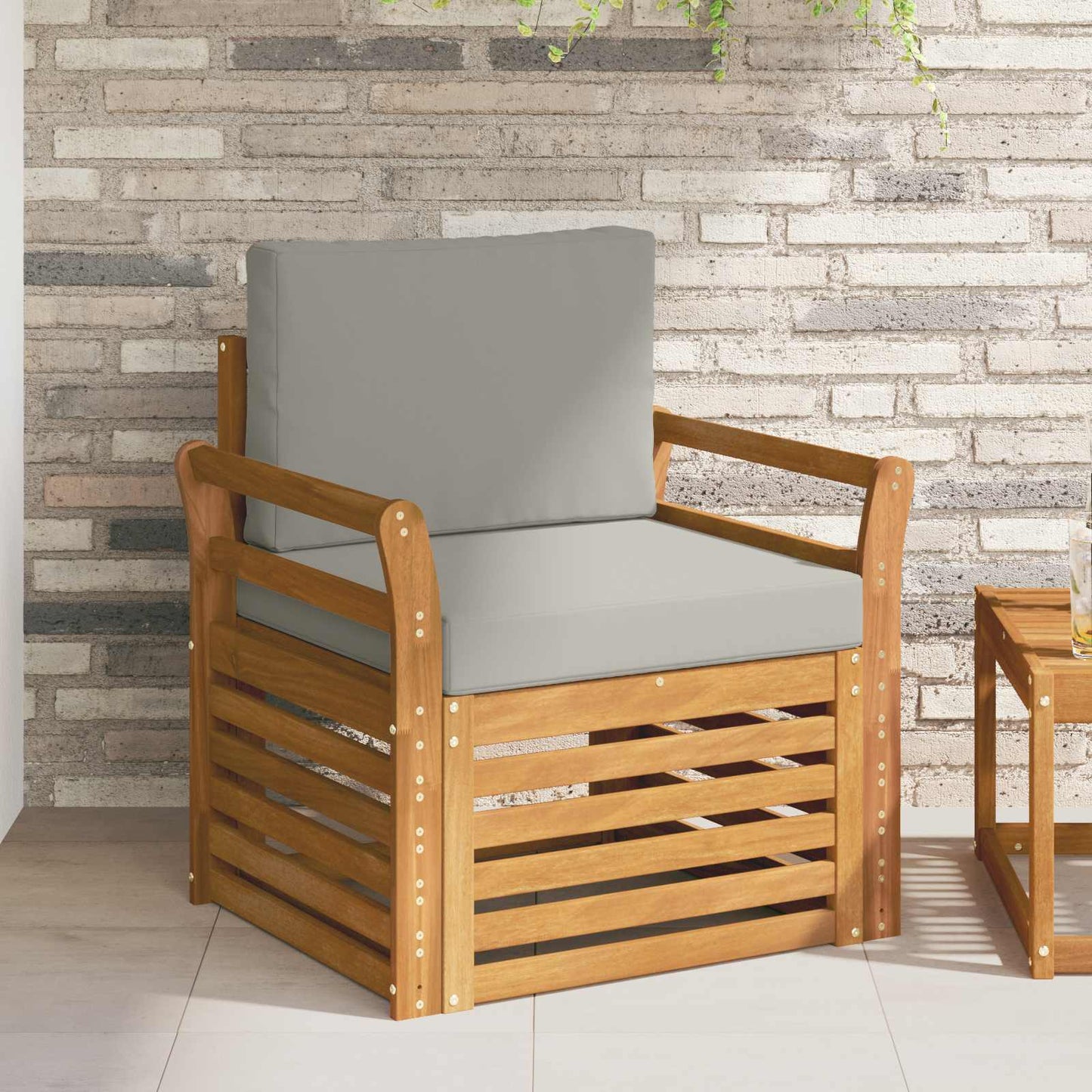 Set di divani da esterno con cuscino Naturale 75,5 x 63 x 73 cm