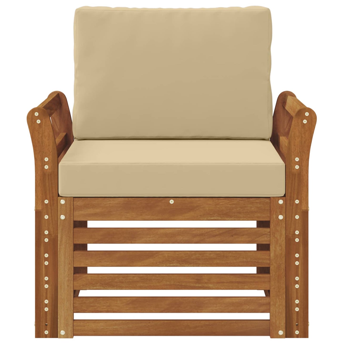 Set di divani da esterno con cuscino Naturale 75,5 x 63 x 73 cm