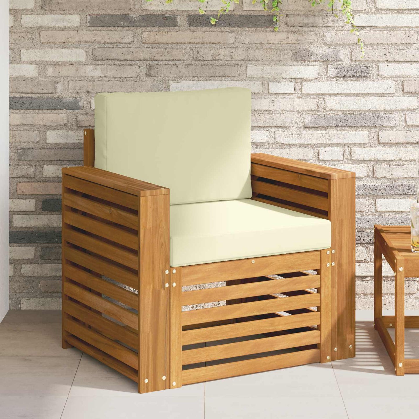 Set di divani da esterno con cuscino Naturale 79 x 63 x 73 cm