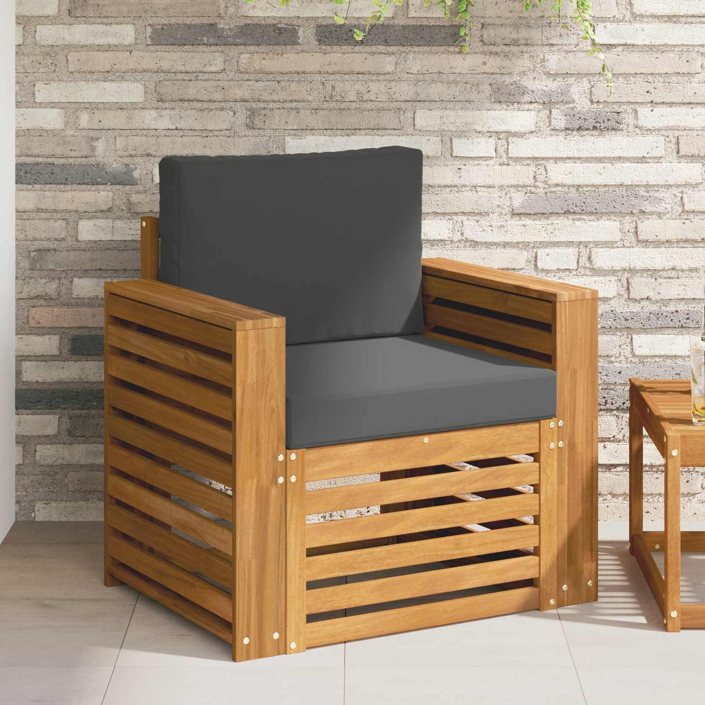Set di divani da esterno con cuscino Naturale 79 x 63 x 73 cm
