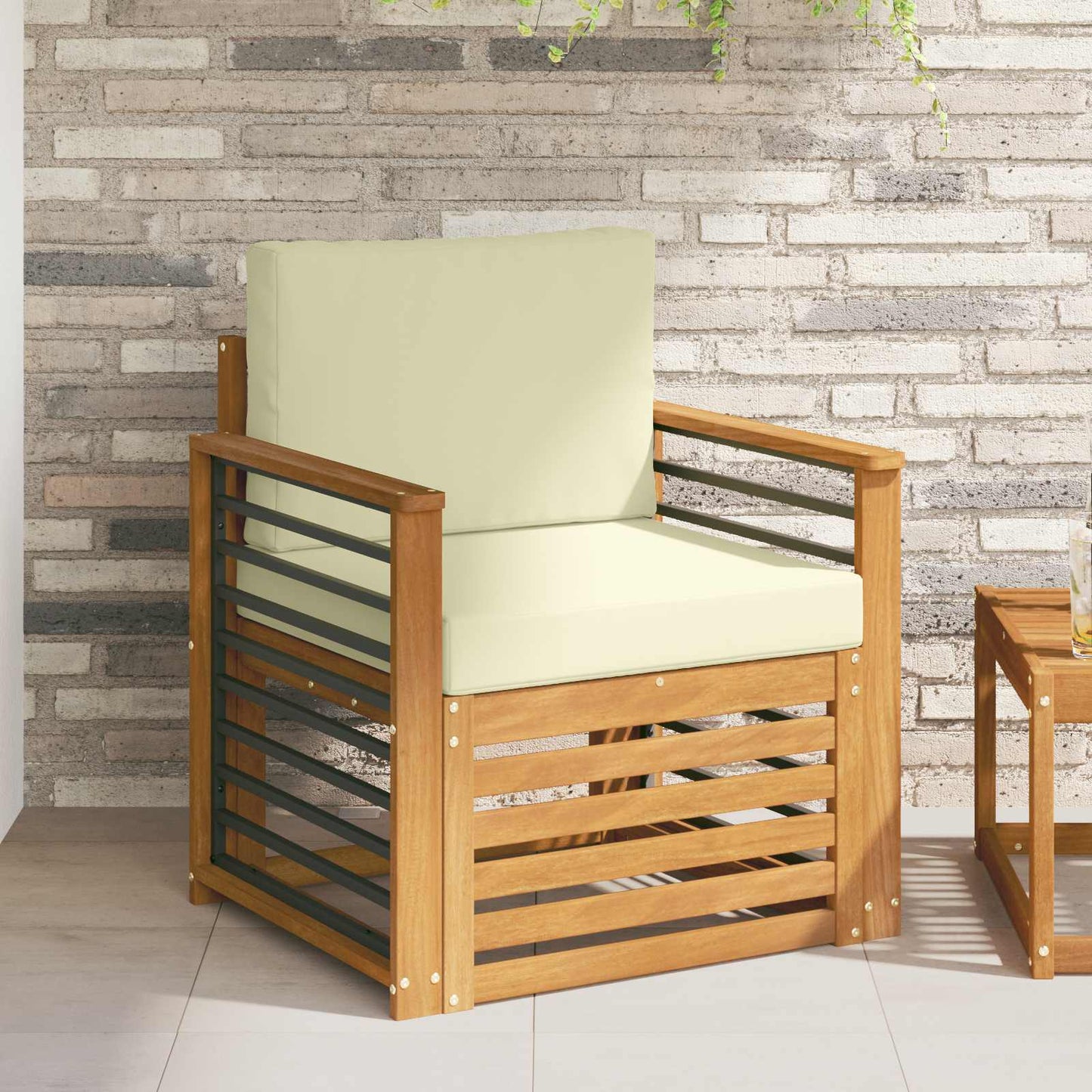 Set di divani da esterno con cuscino Naturale 71 x 63 x 73 cm