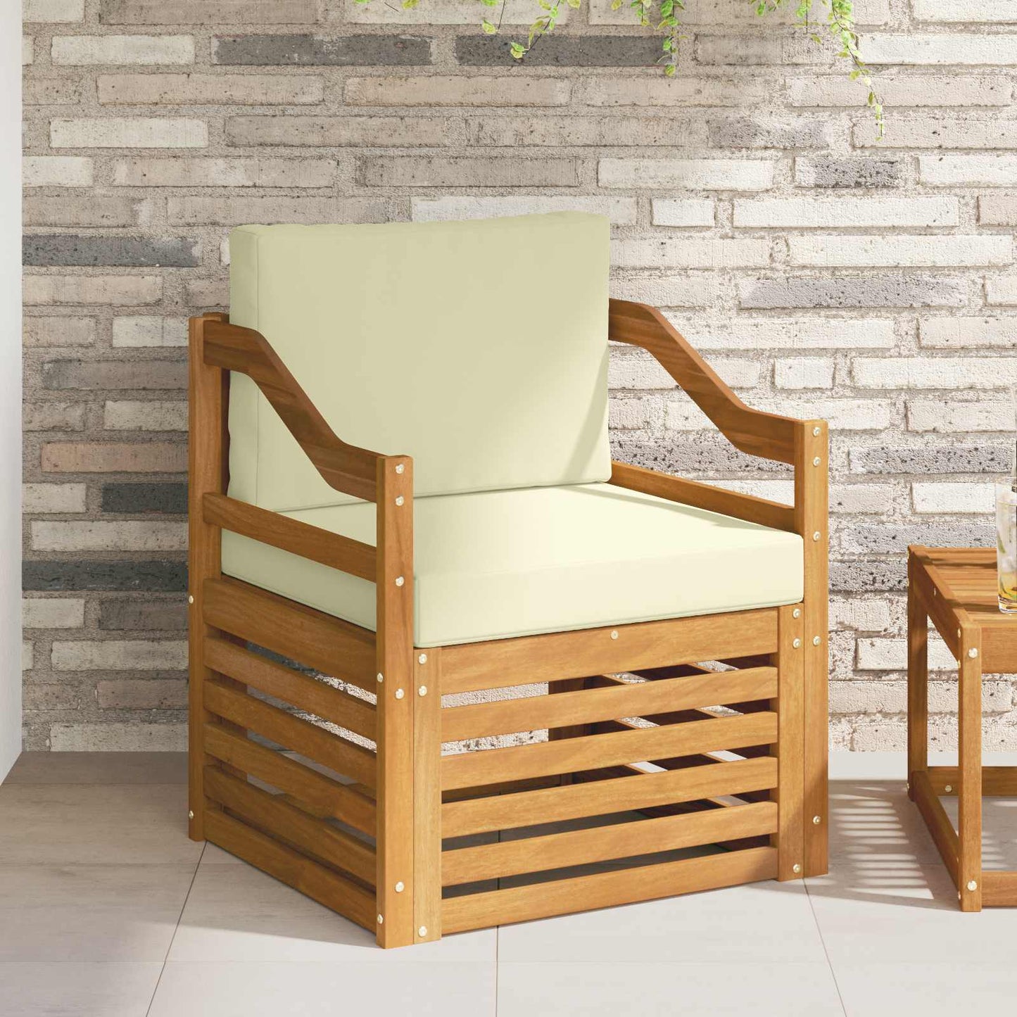 Set di divani da esterno con cuscino Naturale 67 x 63 x 73 cm