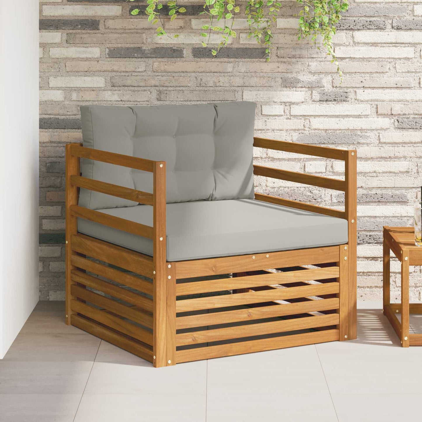 Set di divani da esterno Legno di Acacia Massello e Poliestere