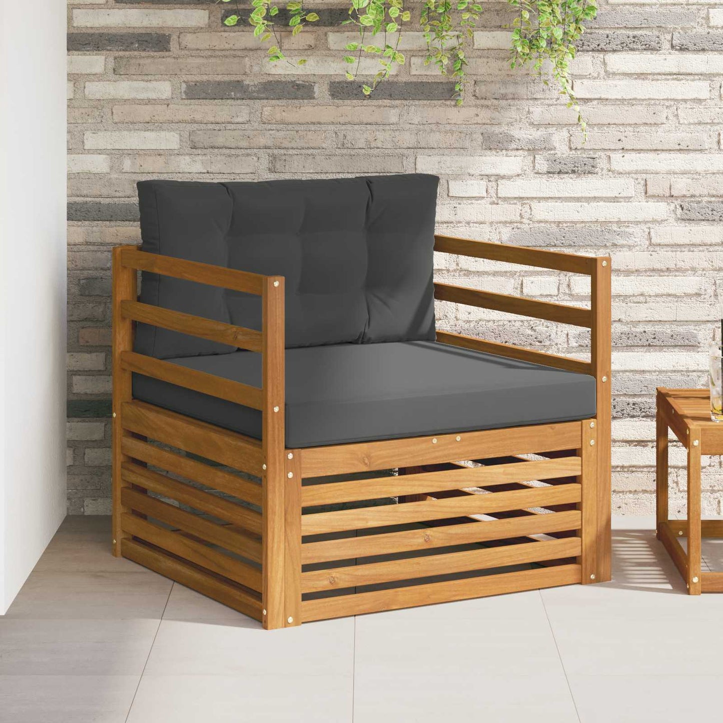Set di divani da esterno Legno di Acacia Massello e Poliestere