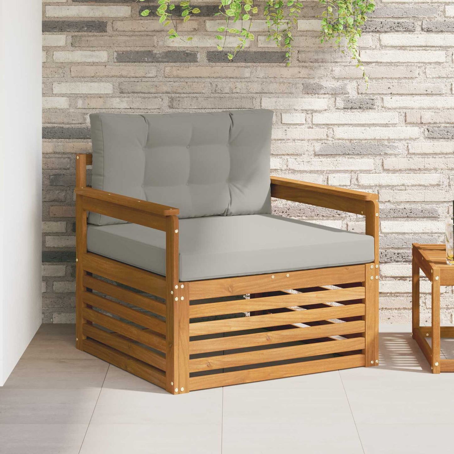 Set di divani da esterno Legno di Acacia Massello e Poliestere