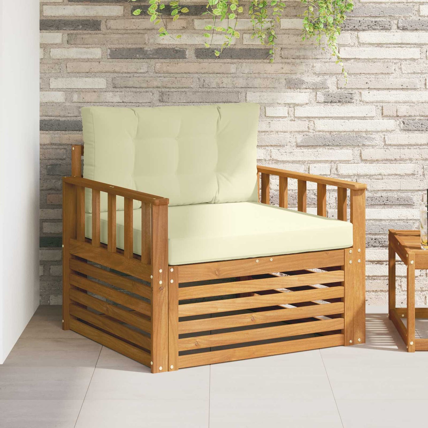 Set di divani da esterno Legno di Acacia Massello e Poliestere