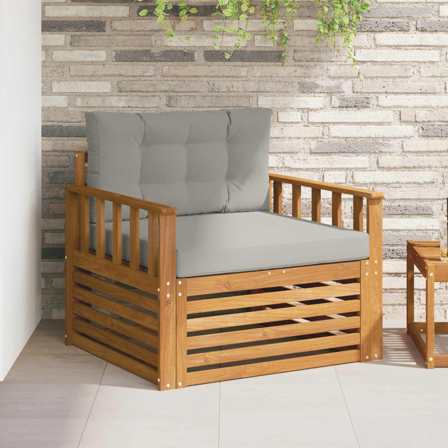 Set di divani da esterno Legno di Acacia Massello e Poliestere