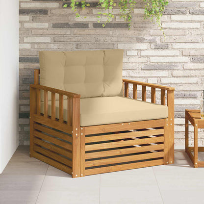 Set di divani da esterno Legno di Acacia Massello e Poliestere