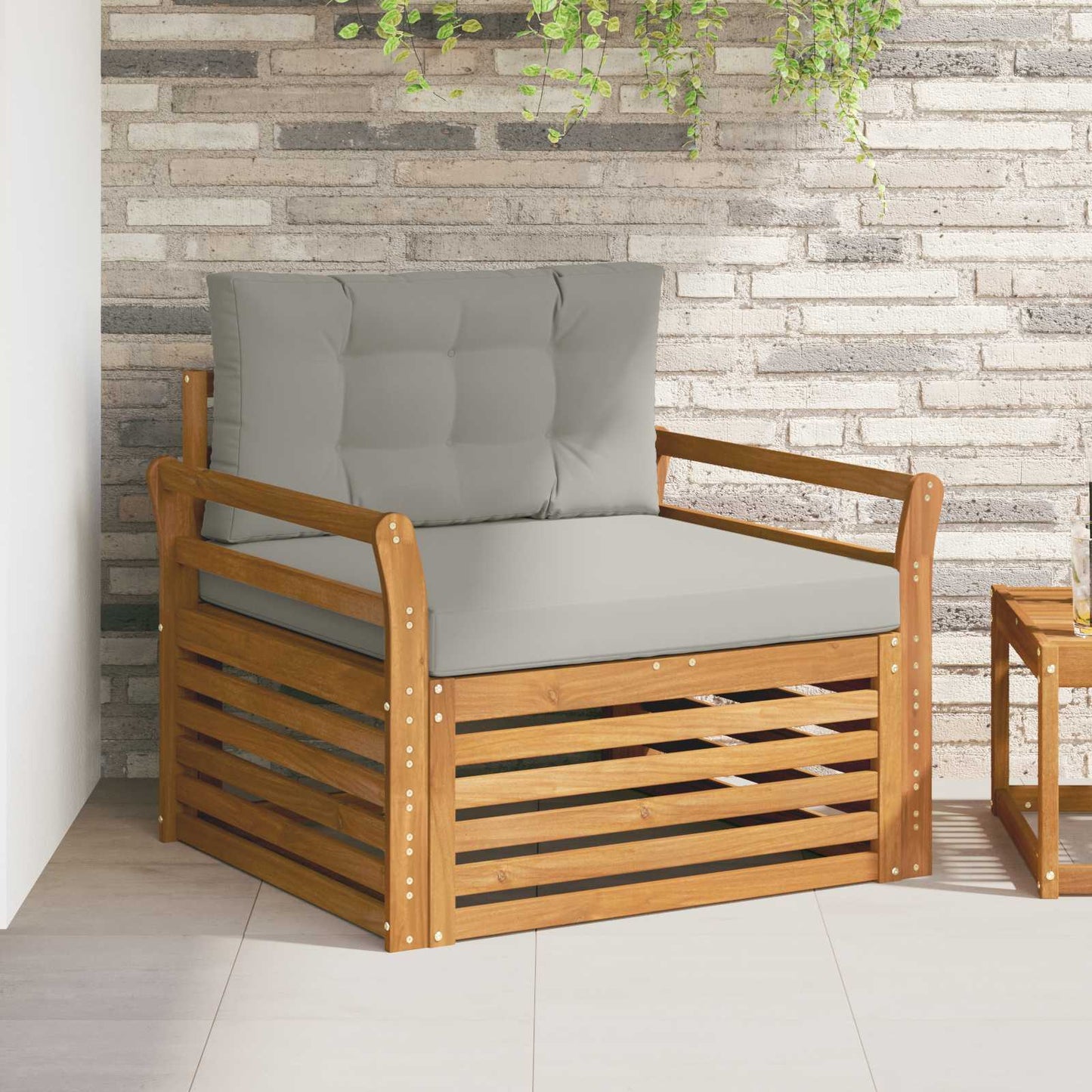 Set di divani da esterno Legno di Acacia Massello e Poliestere