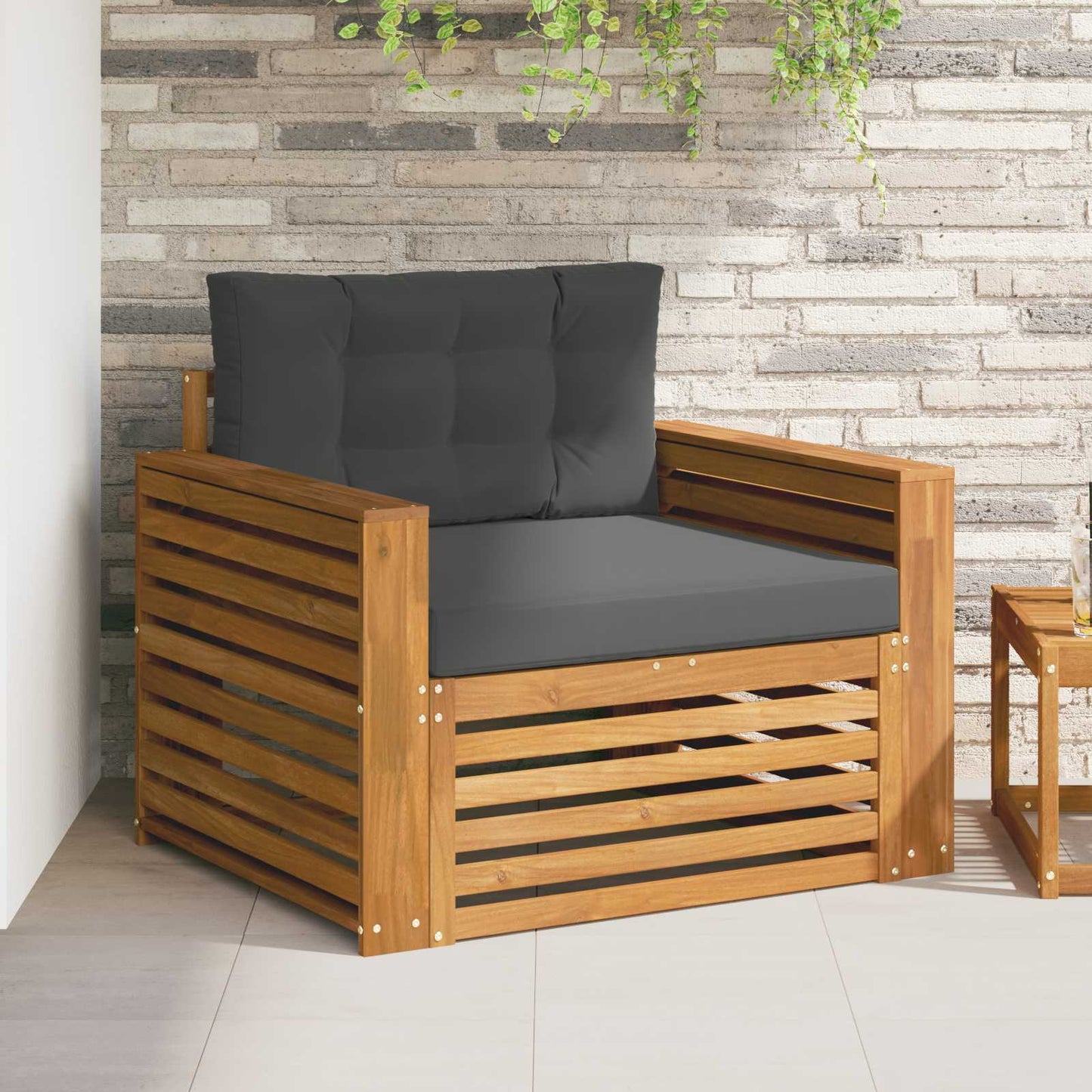 Set di divani da esterno Legno di Acacia Massello e Poliestere