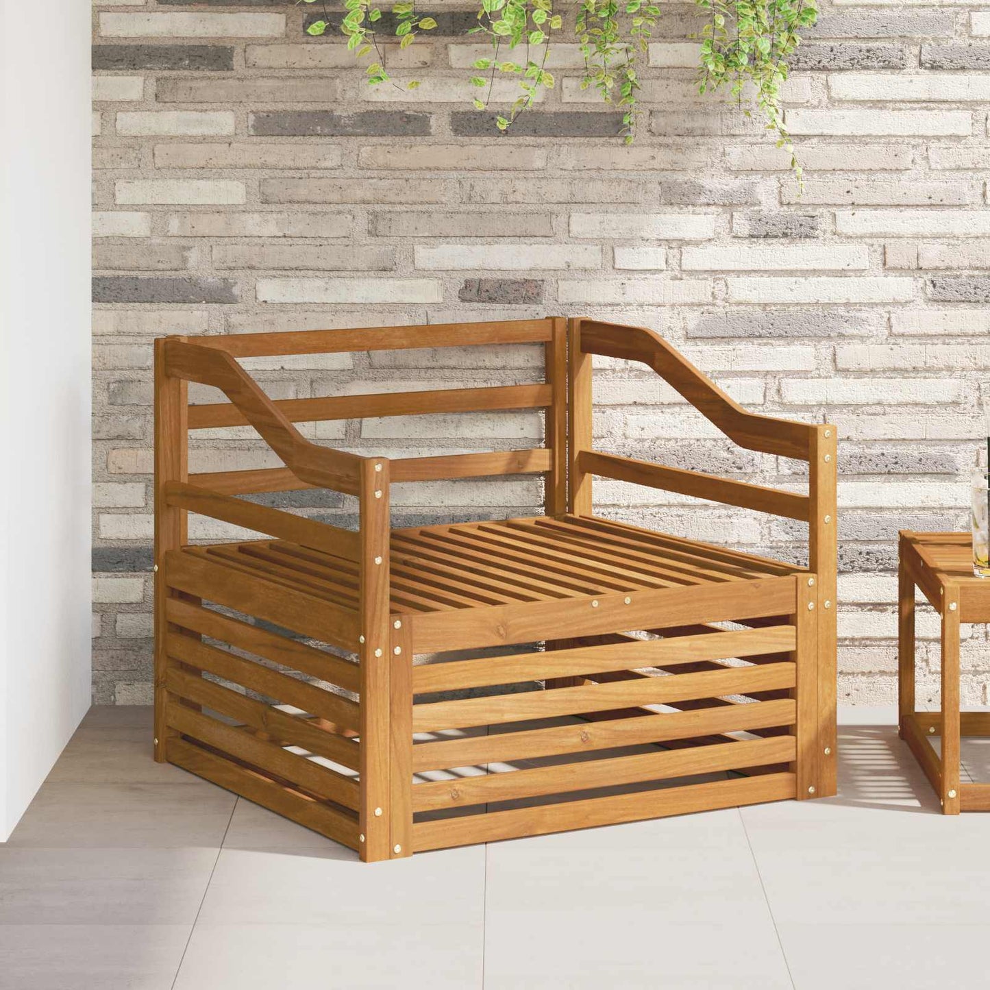 Set di divani da esterno Legno di Acacia Massello Naturale