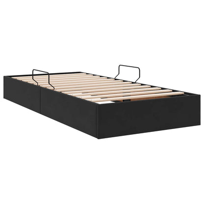 Letto con Contenitore con testiera Nero 90 x 200 cm Velluto