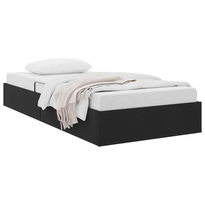 Letto con Contenitore con testiera Nero 90 x 200 cm Velluto