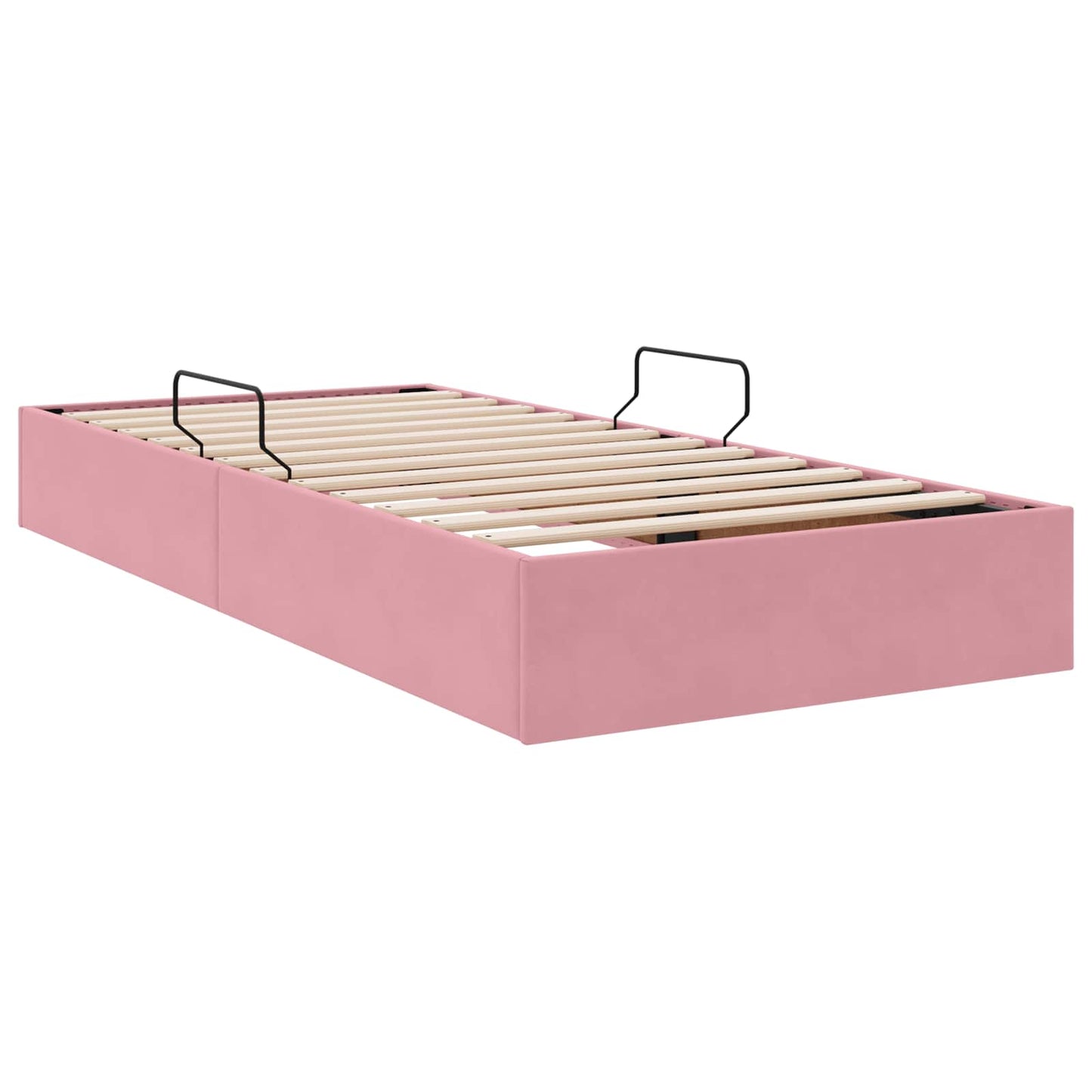 Letto con Contenitore con testiera Rosa 90 x 200 cm Velluto