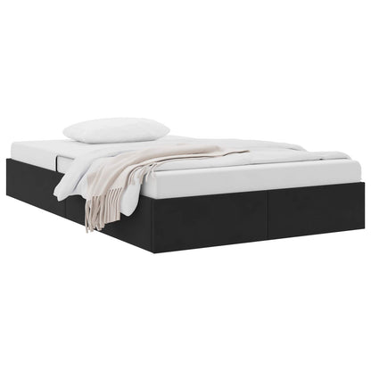 Letto con Contenitore con testiera Nero 120 x 190 cm Velluto