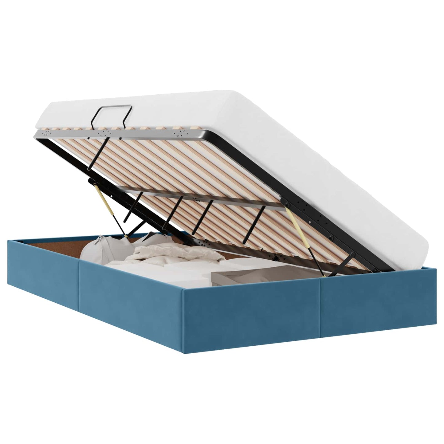 Letto con Contenitore Blu Scuro 120 x 190 cm Velluto