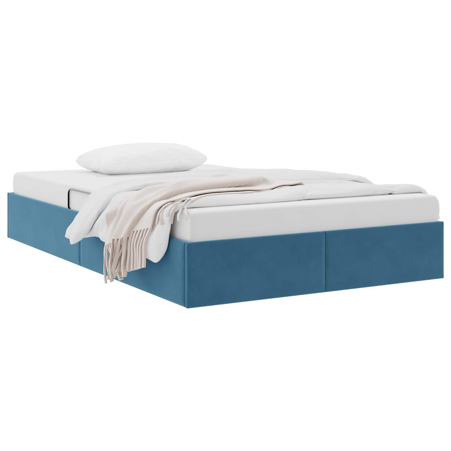 Letto con Contenitore Blu Scuro 120 x 190 cm Velluto