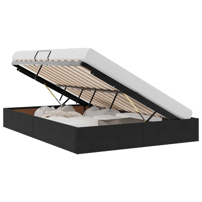 Letto con Contenitore con testiera Nero 140 x 190 cm Velluto