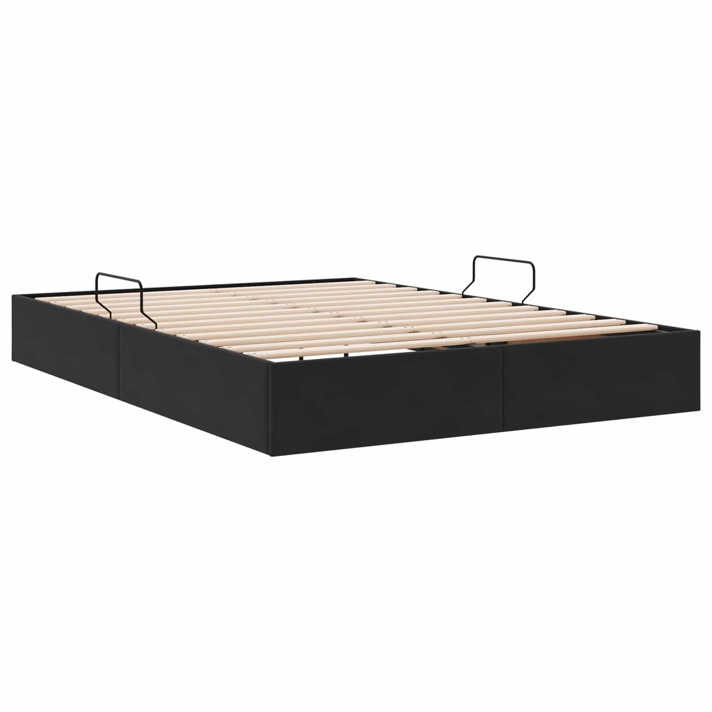 Letto con Contenitore con testiera Nero 140 x 190 cm Velluto