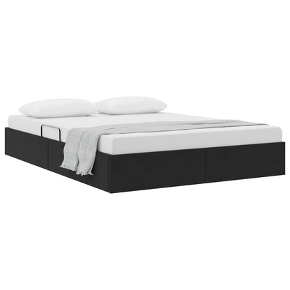 Letto con Contenitore con testiera Nero 140 x 200 cm Velluto