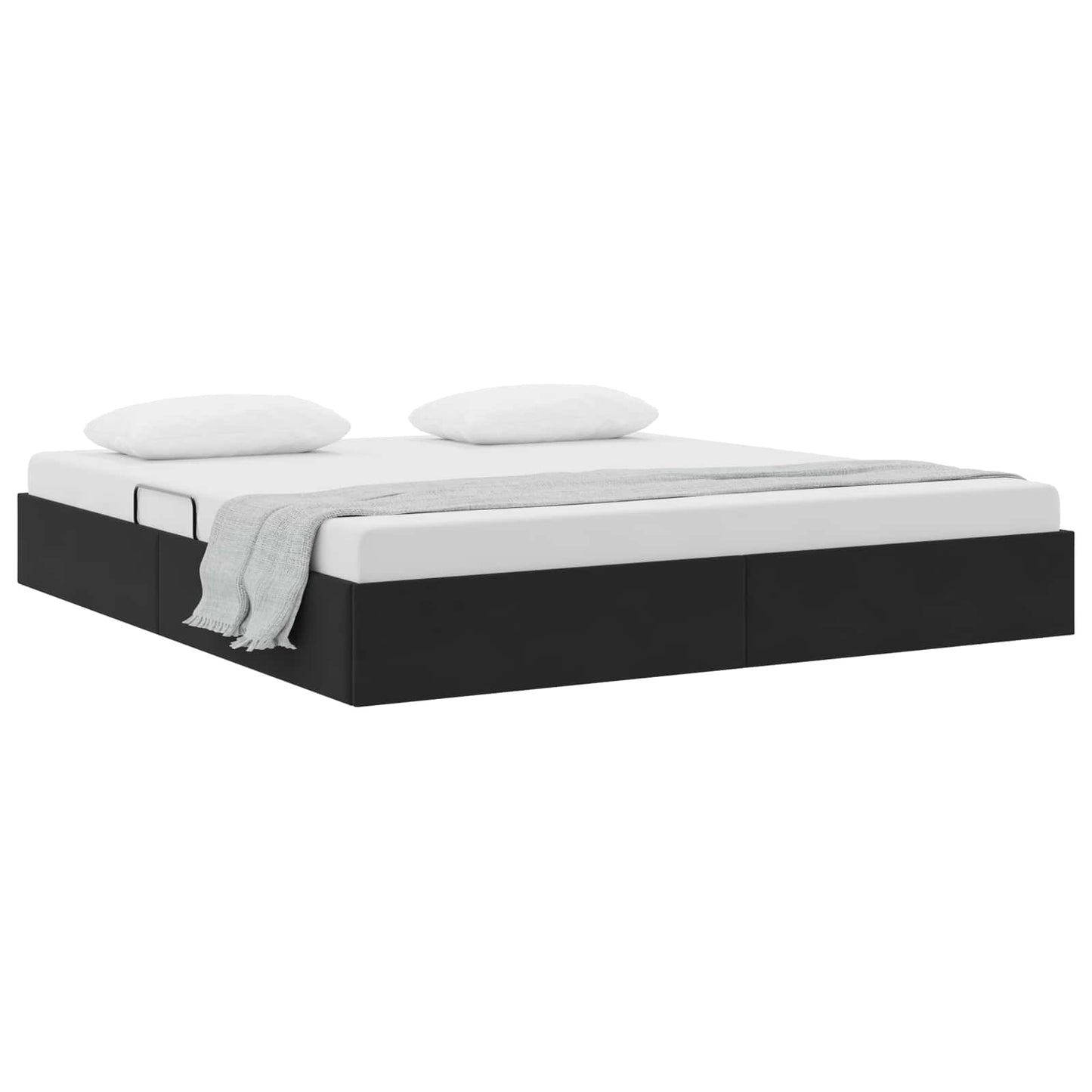 Letto con Contenitore con testiera Nero 160 x 200 cm Velluto