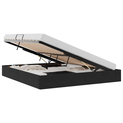 Letto con Contenitore con testiera Nero 180 x 200 cm Velluto