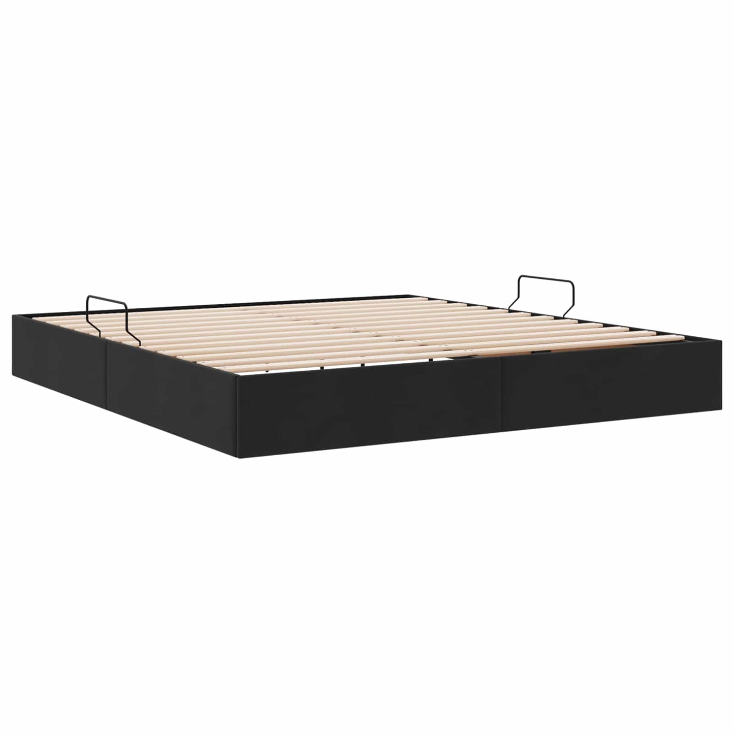 Letto con Contenitore con testiera Nero 180 x 200 cm Velluto