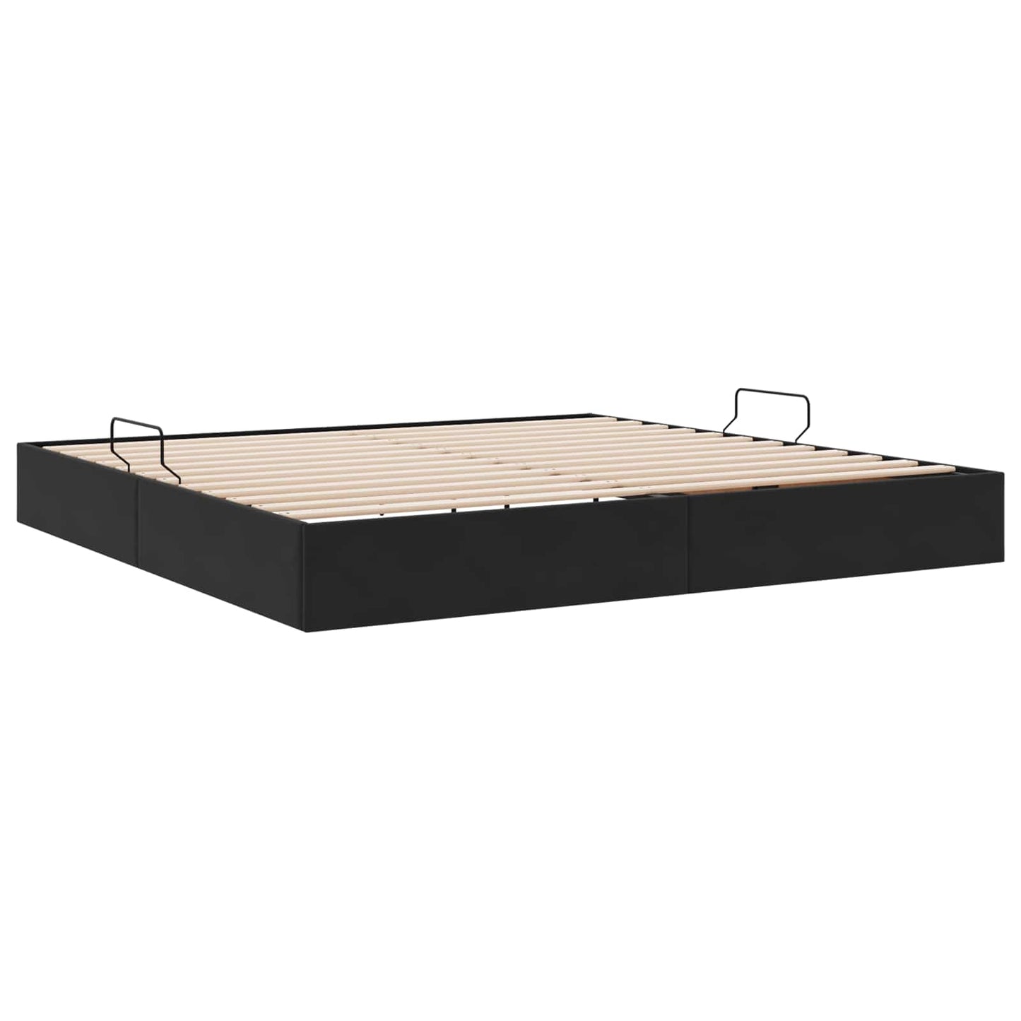 Letto con Contenitore con testiera Nero 200 x 200 cm Velluto