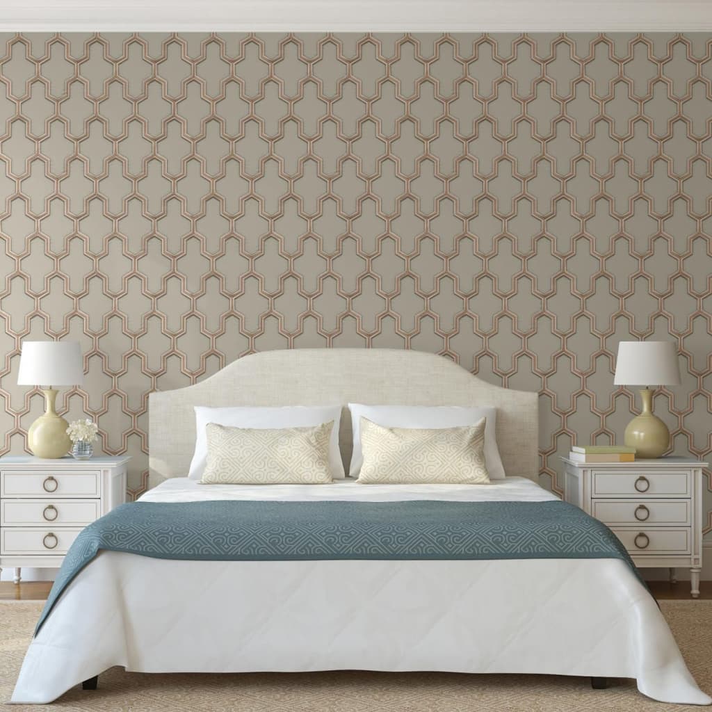 DUTCH WALLCOVERINGS Carta da Parati Geometric Oro e Verde