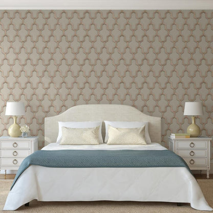 DUTCH WALLCOVERINGS Carta da Parati Geometric Oro e Verde