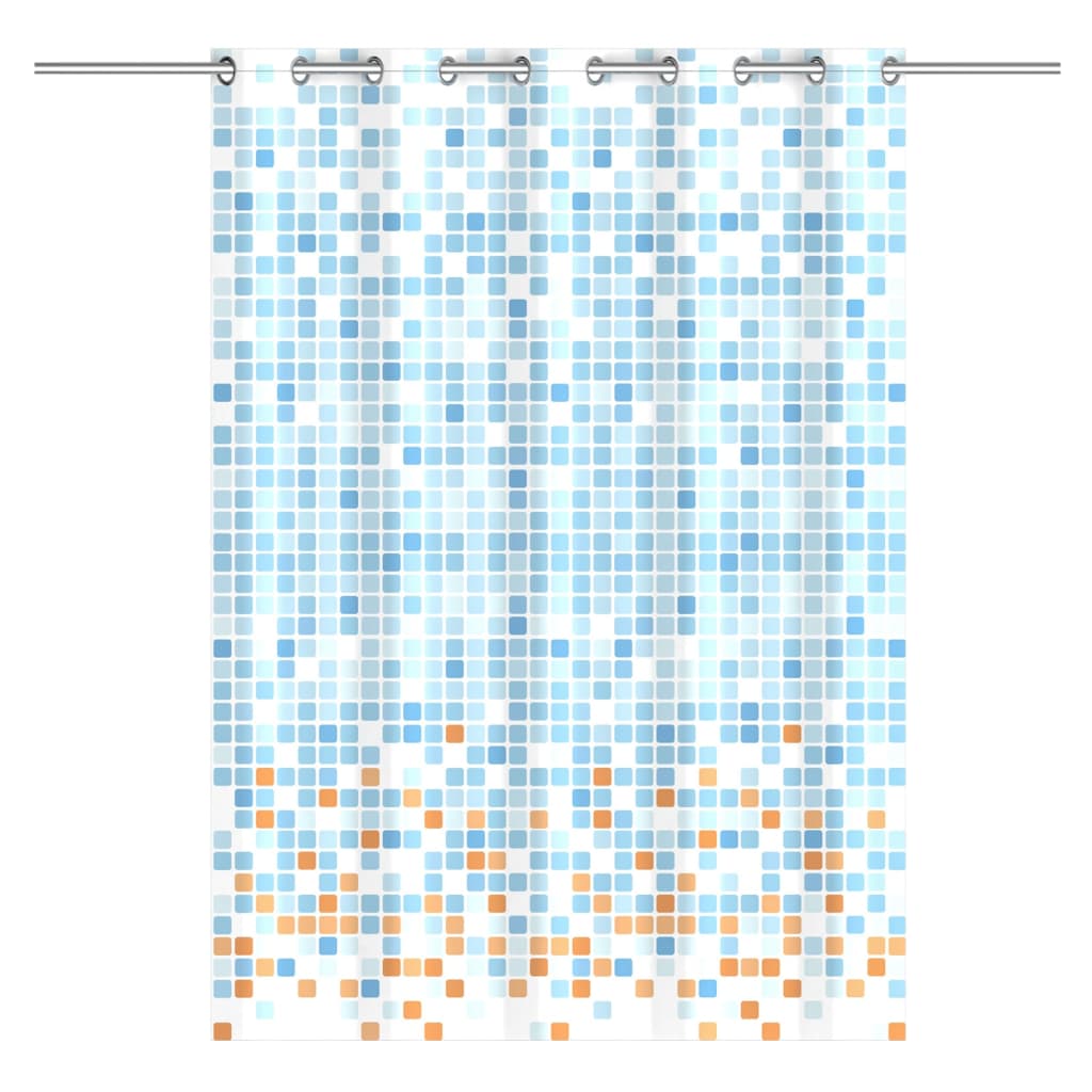 EISL Tenda da Doccia con Mosaico Blu-Arancio 200x180x0,2 cm