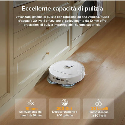 Roborock QV 35A Robot Aspirapolvere 8000Pa Lavapavimenti Stazione All-in-One